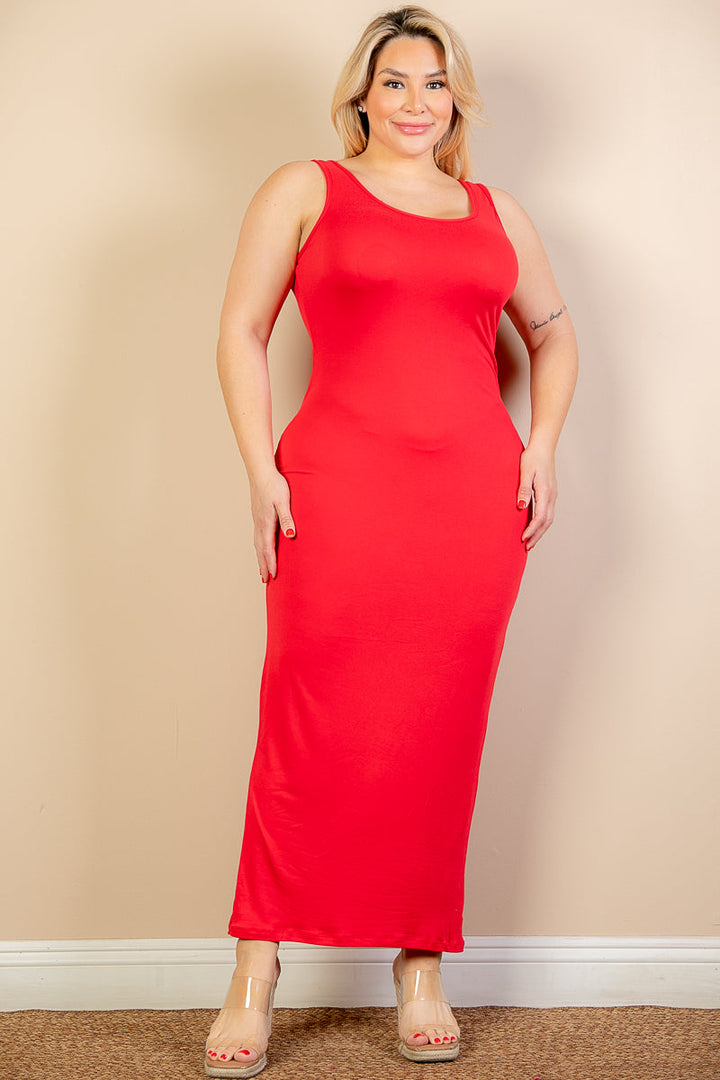 Plus Size Solid Basic Maxi Dress (CAPELLA)-4