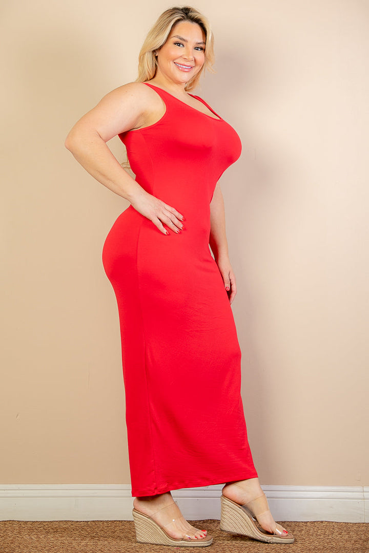 Plus Size Solid Basic Maxi Dress (CAPELLA)-2