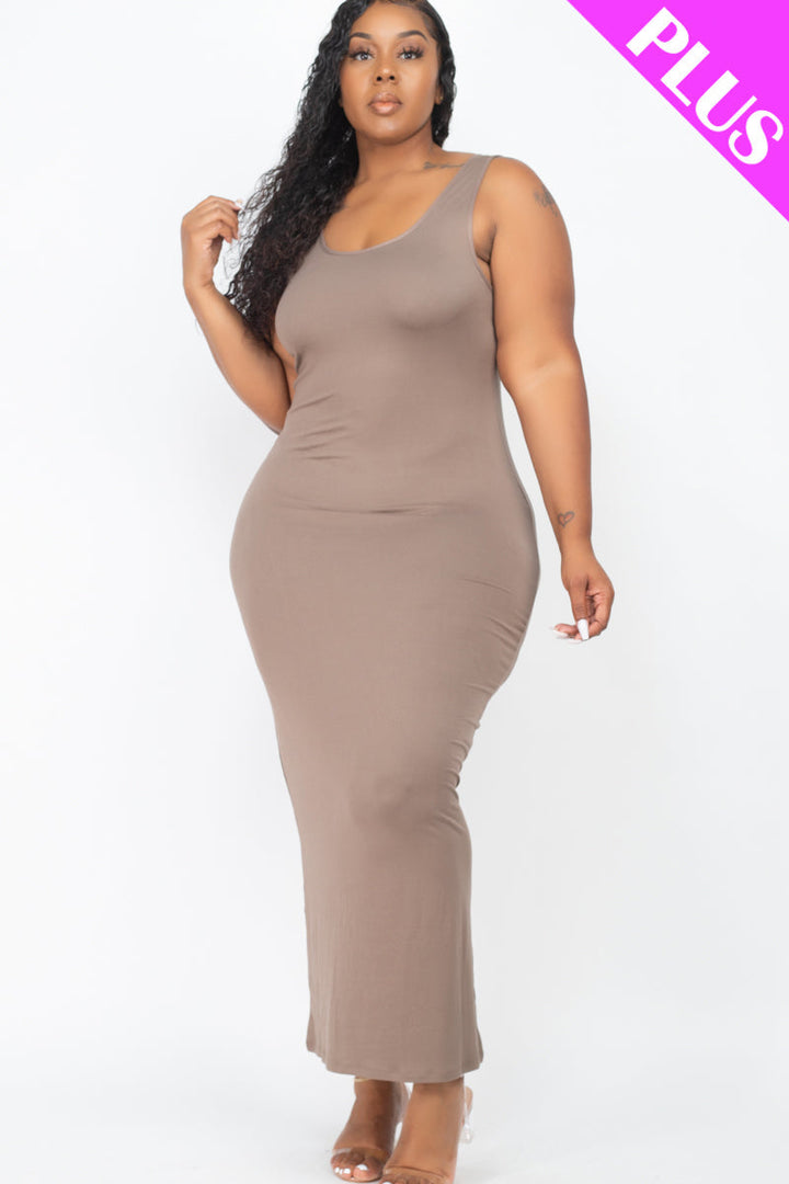 Plus Size Solid Basic Maxi Dress (CAPELLA)-15