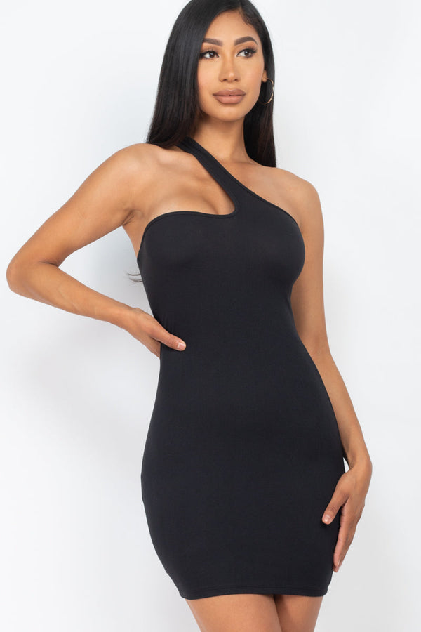 One Shoulder Bodycon Mini Dress (CAPELLA)-5