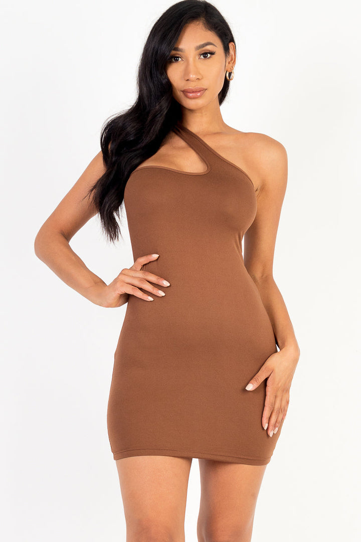 One Shoulder Bodycon Mini Dress (CAPELLA)-8
