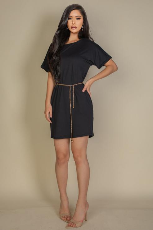 Side Pocket Double Folded Mini Dress (CAPELLA)-0