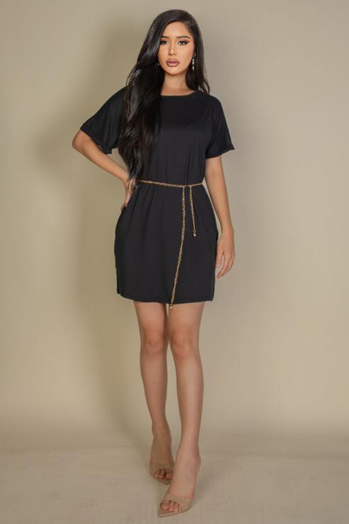 Side Pocket Double Folded Mini Dress (CAPELLA)-1