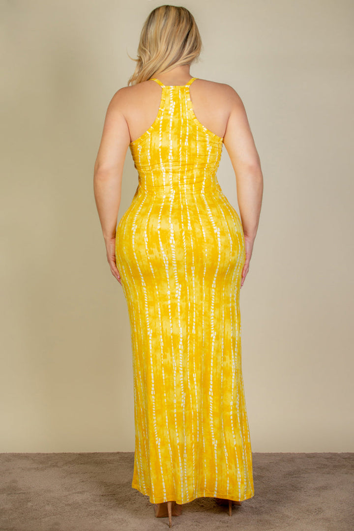 Plus Size Tie Dye Printed Cami Bodycon Maxi Dress (CAPELLA)-3