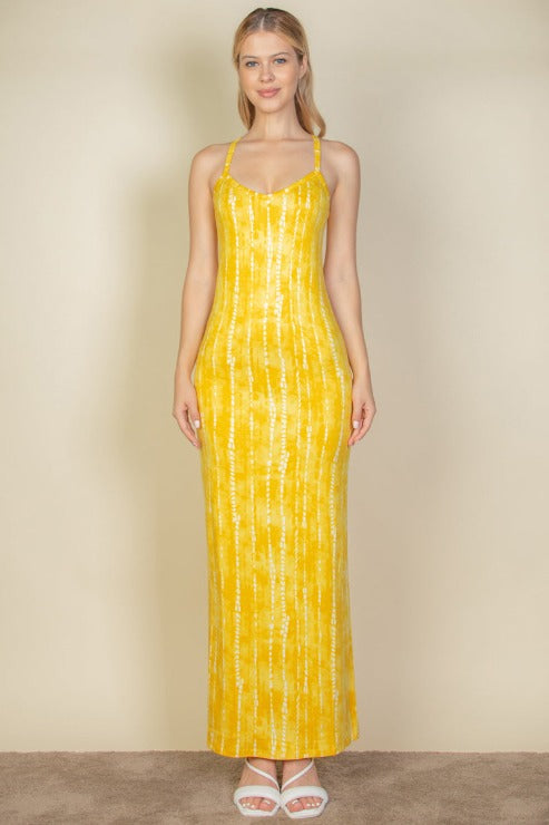 Tie Dye Printed Cami Bodycon Maxi Dress (CAPELLA)-6
