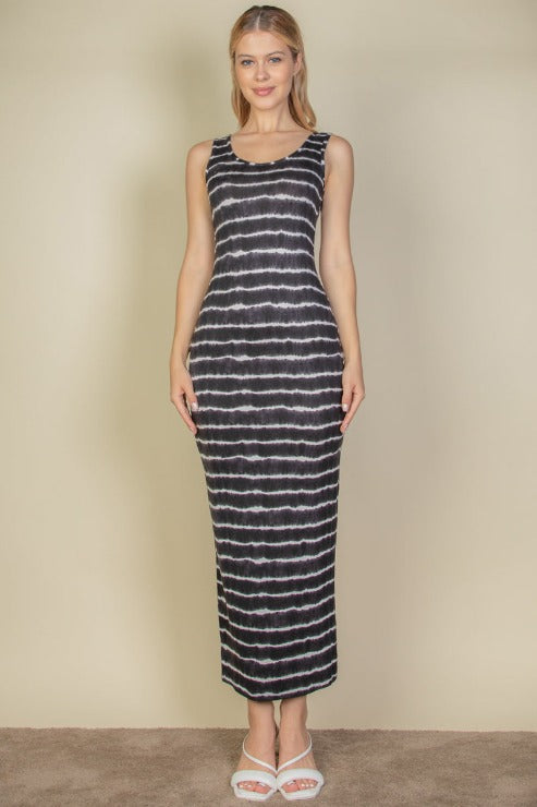 Tie Dye Printed Tank Bodycon Maxi Dress (CAPELLA)-5