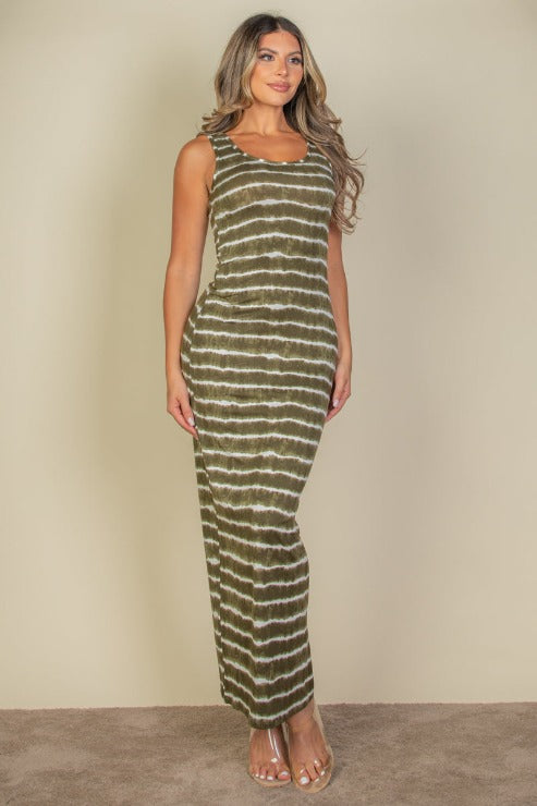 Tie Dye Printed Tank Bodycon Maxi Dress (CAPELLA)-1
