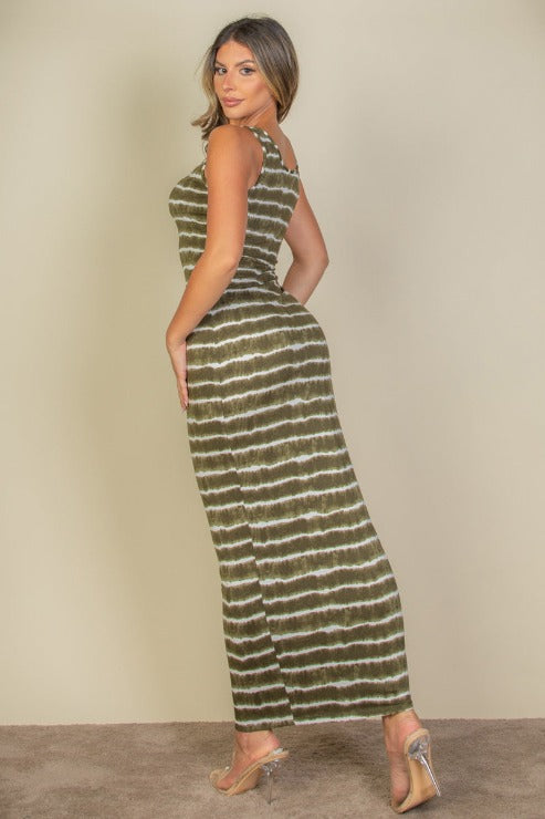 Tie Dye Printed Tank Bodycon Maxi Dress (CAPELLA)-3