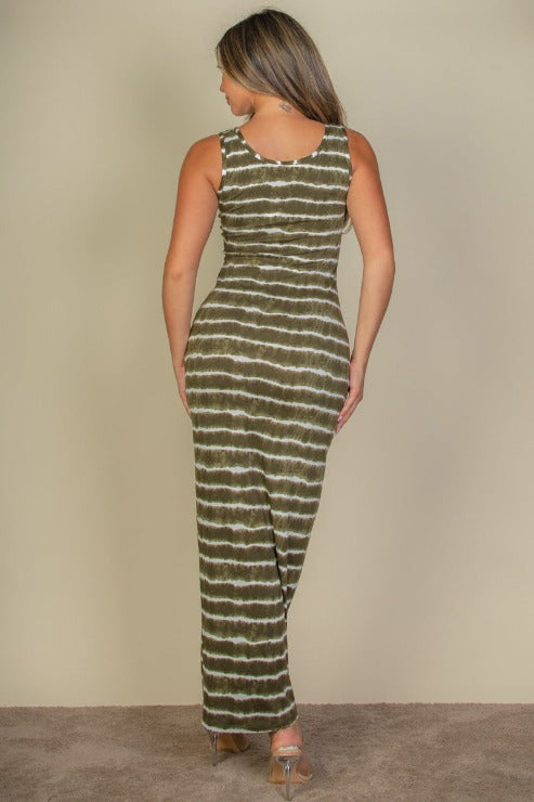 Tie Dye Printed Tank Bodycon Maxi Dress (CAPELLA)-4