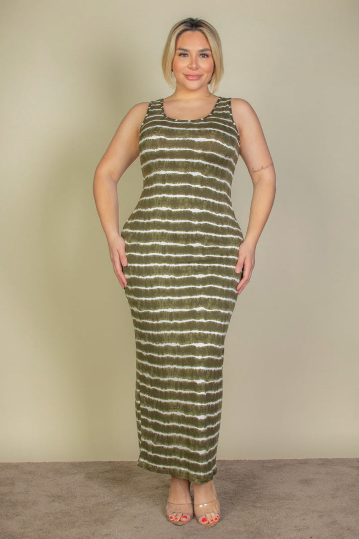 Plus Size Tie Dye Printed Tank Bodycon Maxi Dress (CAPELLA)-6
