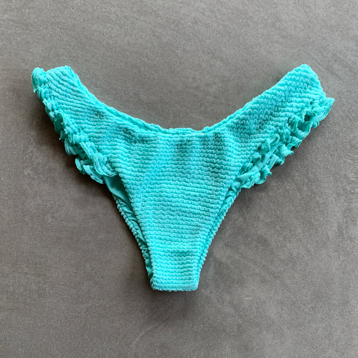 Curazao Blue Textured Yasmin Bikini Bottom-0