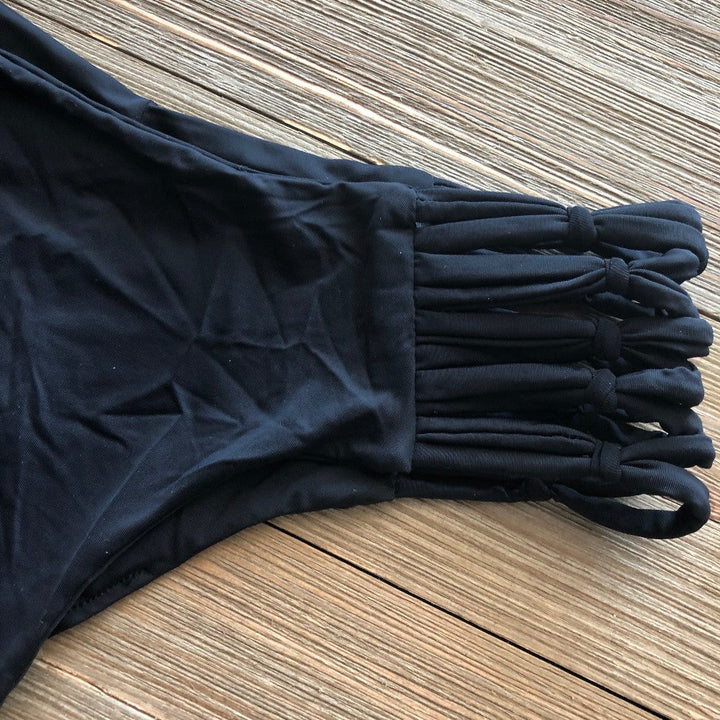 Light Black Shortie Macrame Bottom-1