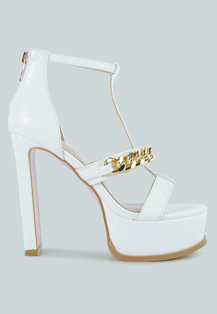 Bonita Metal Chain Zip Up Sandals-6