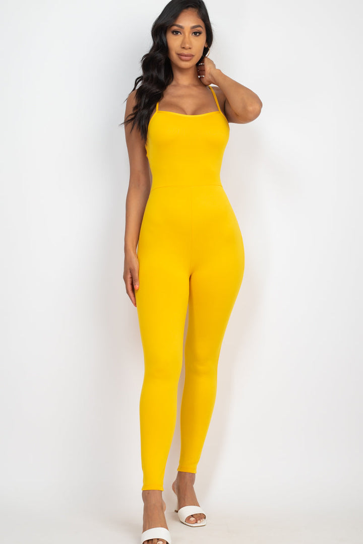 Criss-Cross Open Back Bodycon Jumpsuit (CAPELLA)-6