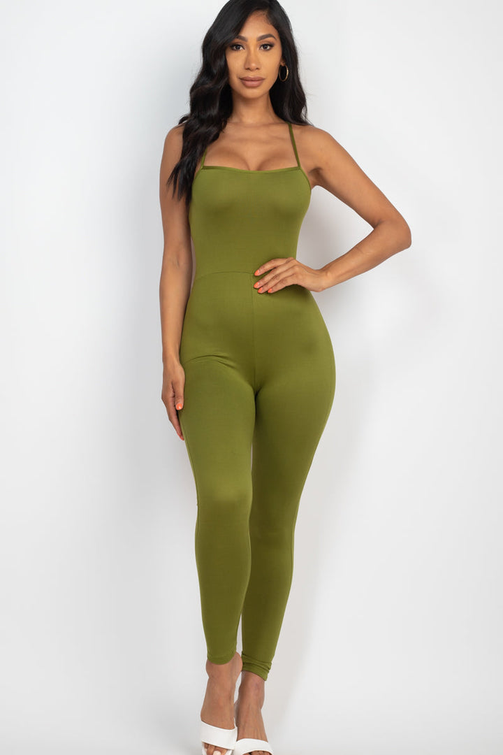 Criss-Cross Open Back Bodycon Jumpsuit (CAPELLA)-10