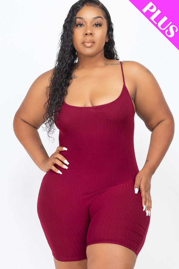 Plus Ribbed Bodycon Romper (CAPELLA)-0