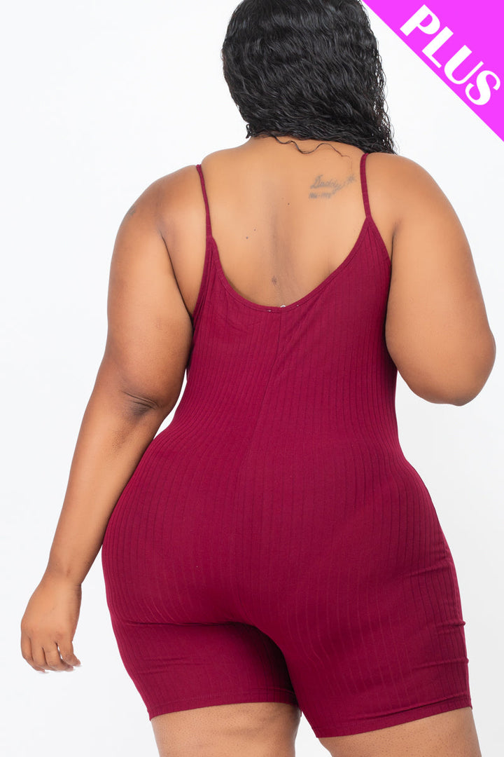 Plus Ribbed Bodycon Romper (CAPELLA)-2
