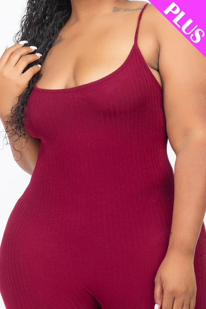 Plus Ribbed Bodycon Romper (CAPELLA)-3