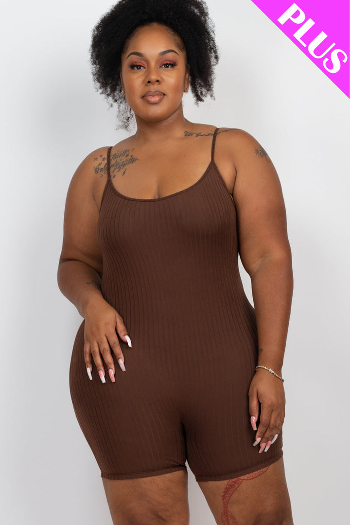 Plus Ribbed Bodycon Romper (CAPELLA)-6
