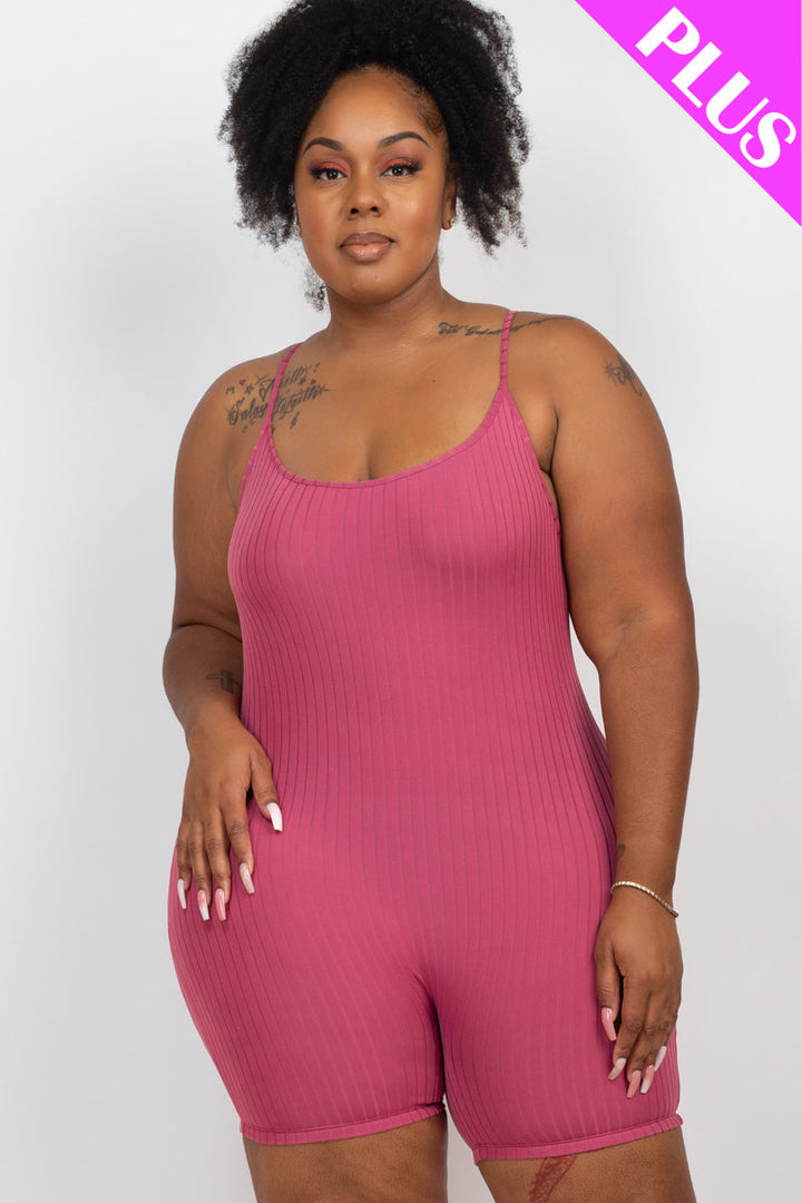 Plus Ribbed Bodycon Romper (CAPELLA)-7