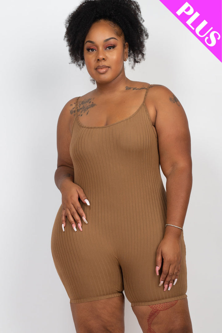 Plus Ribbed Bodycon Romper (CAPELLA)-8