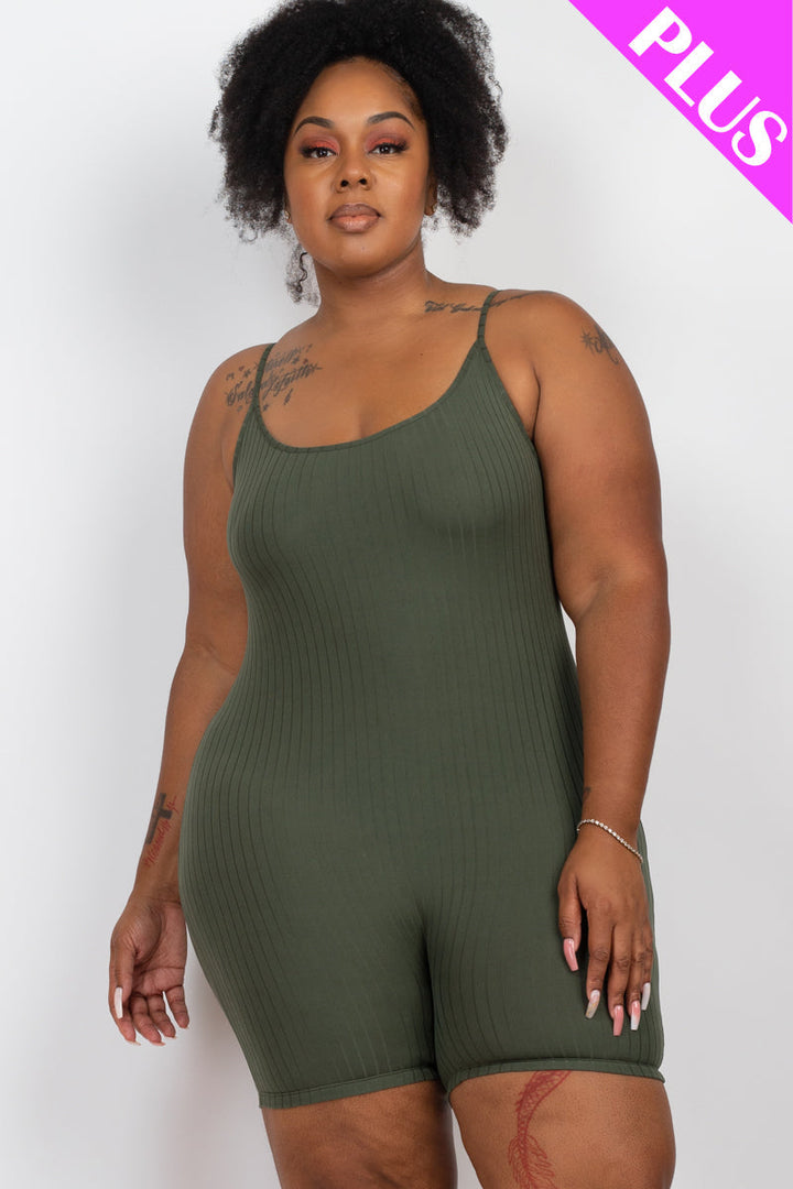 Plus Ribbed Bodycon Romper (CAPELLA)-9