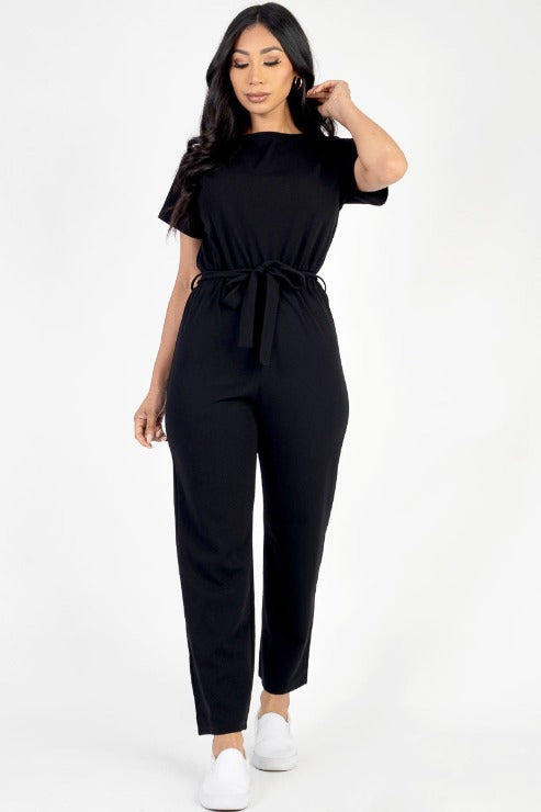 Tie Waist Relaxed Jumpsuit (CAPELLA)-5