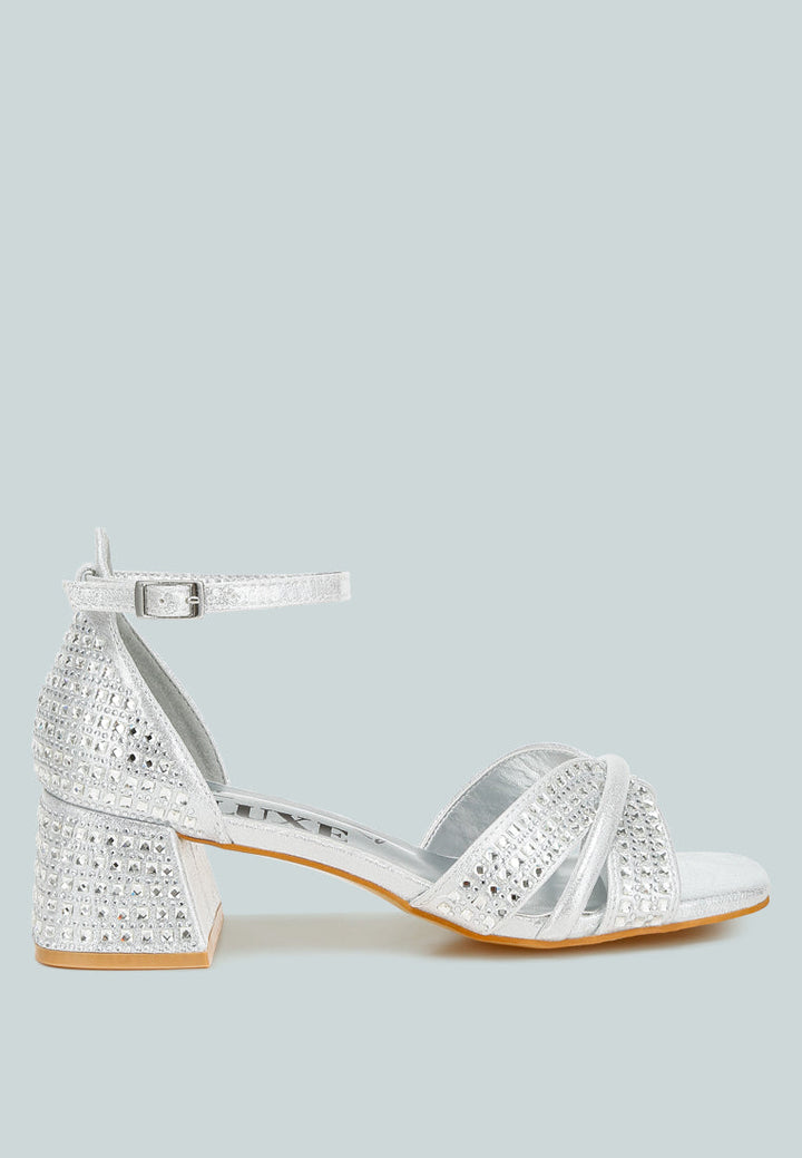 Babylon Low Block Heel Rhinestone Sandals-0