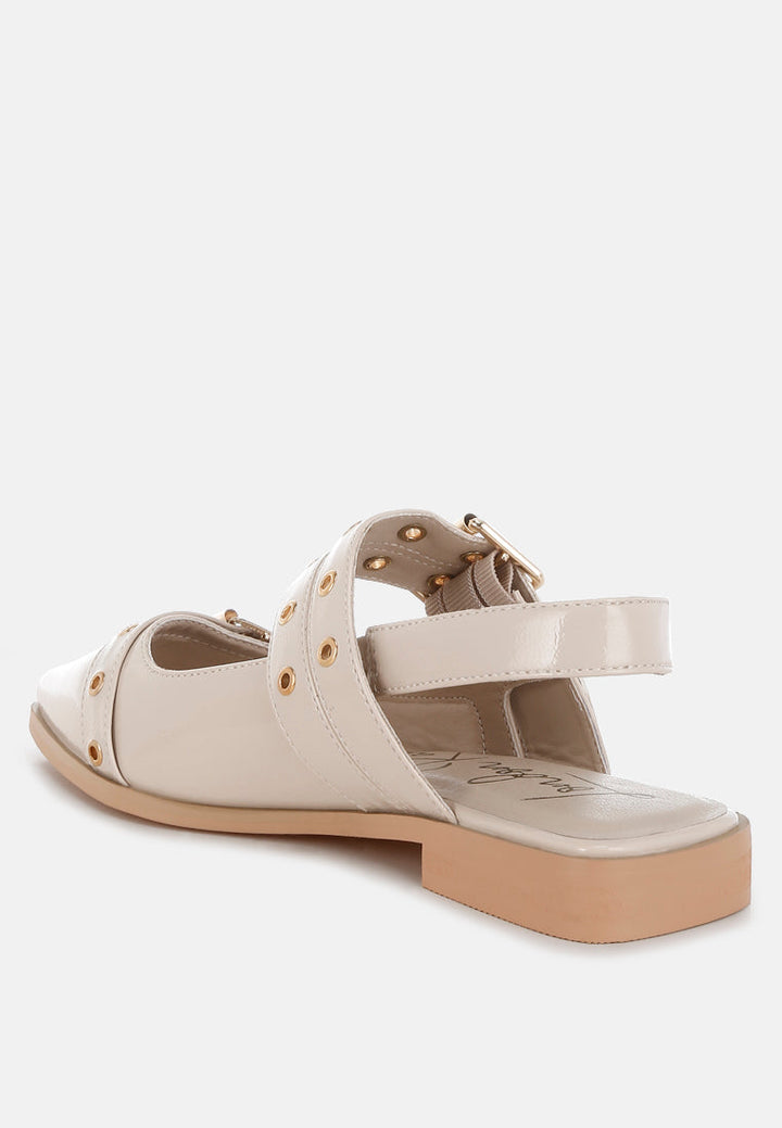 Betula Eyelets & Buckle Detail Flats-3