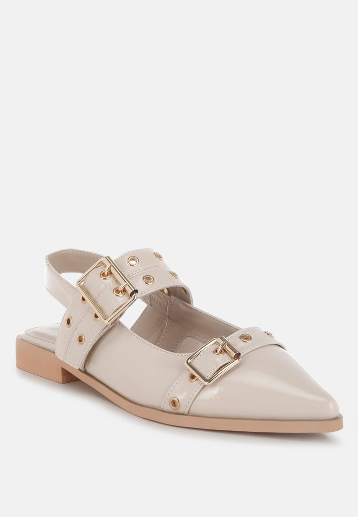 Betula Eyelets & Buckle Detail Flats-2