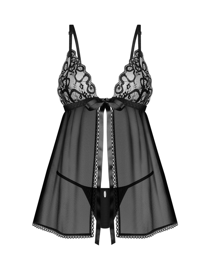 Sheer Mesh Babydoll & String Panty Obsessive Blomentis-3