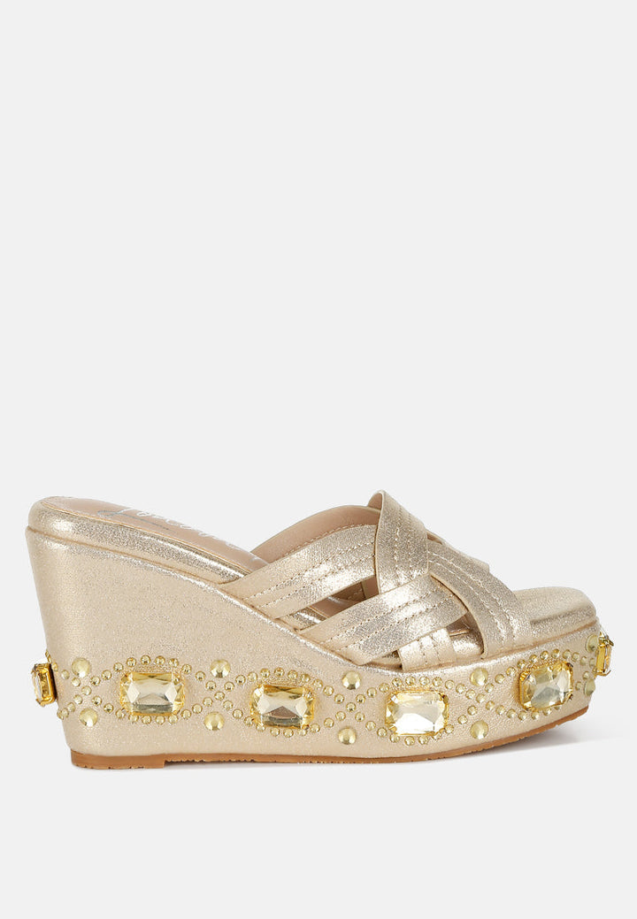 Blistronic Chunky Diamante & Rhinestone Cut-Out Sandals-0