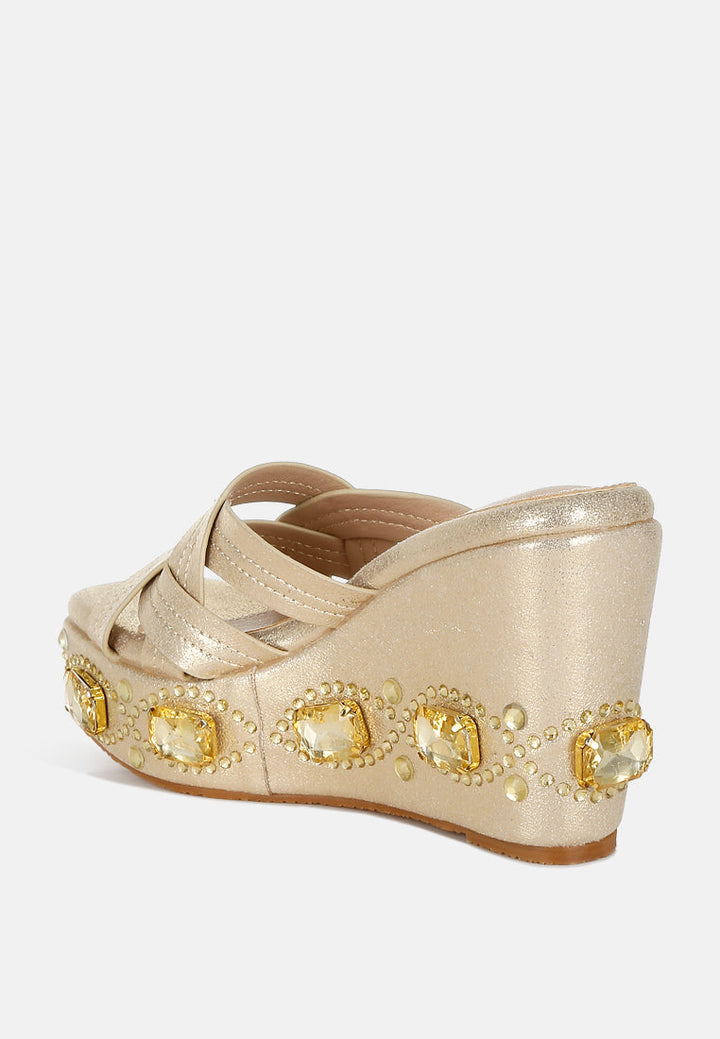 Blistronic Chunky Diamante & Rhinestone Cut-Out Sandals-2