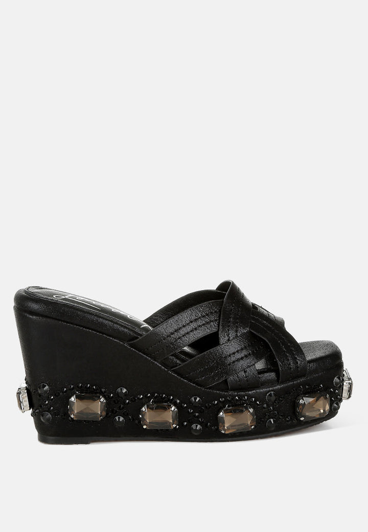 Blistronic Chunky Diamante & Rhinestone Cut-Out Sandals-7