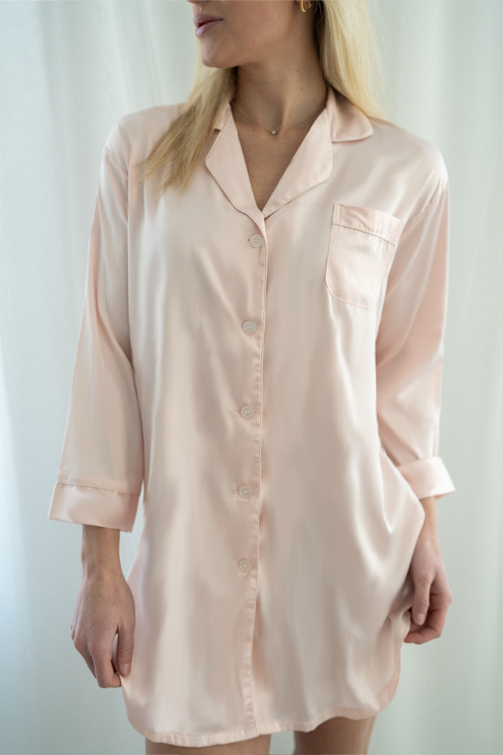 Blush Satin Sleep Shirt-1