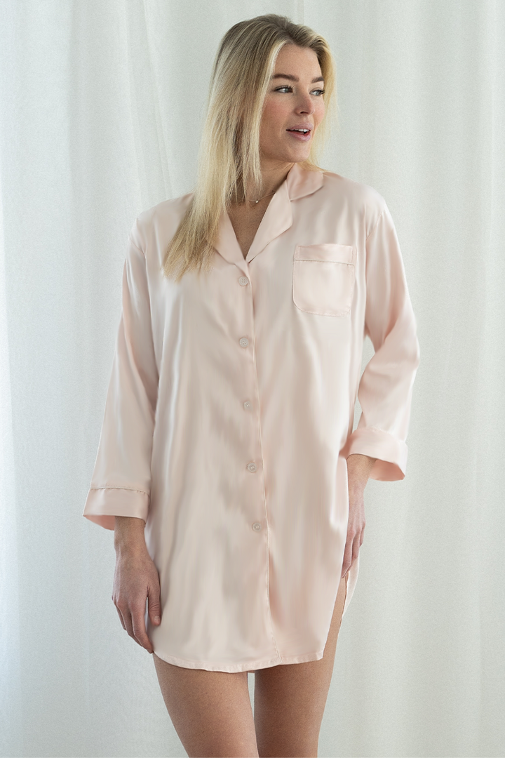 Blush Satin Sleep Shirt-3