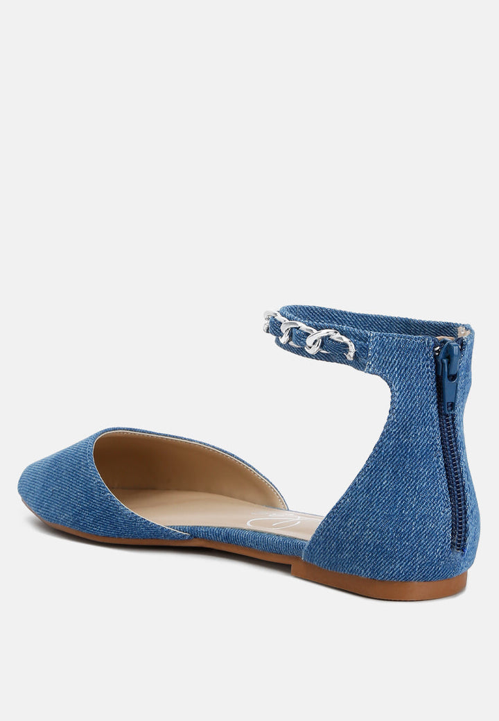 Buqisi Chain Embellished Flat Sandals-2