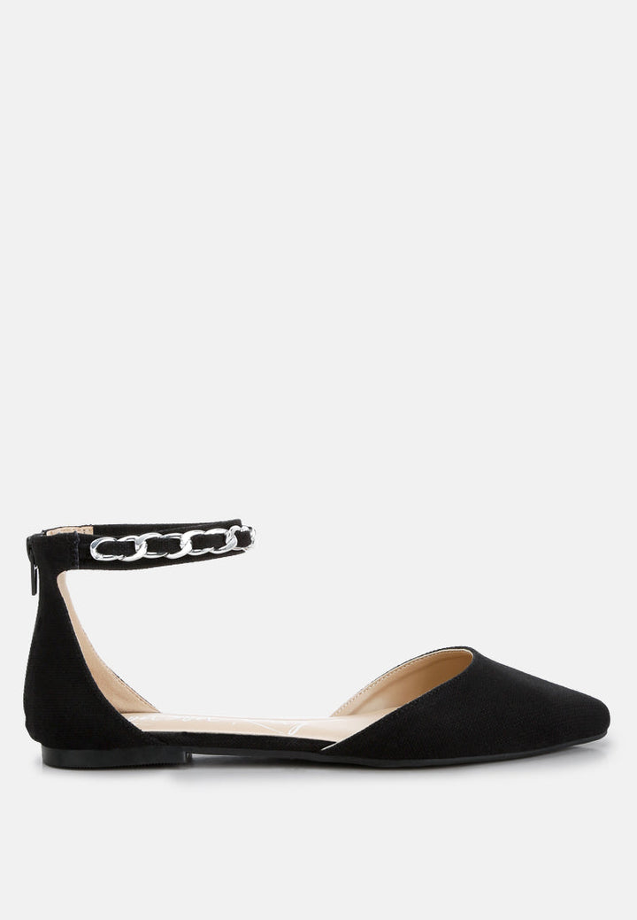 Buqisi Chain Embellished Flat Sandals-7