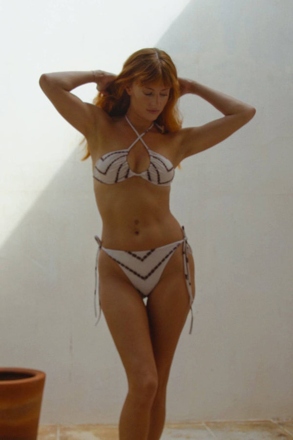 Vega String Bikini in Tan Shibori-0