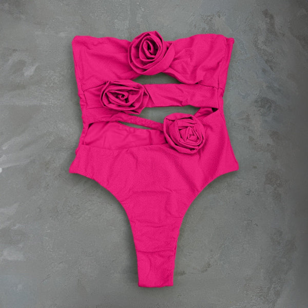 Laurice Pink Riot Seashore Textured One Piece Swimsuit-0