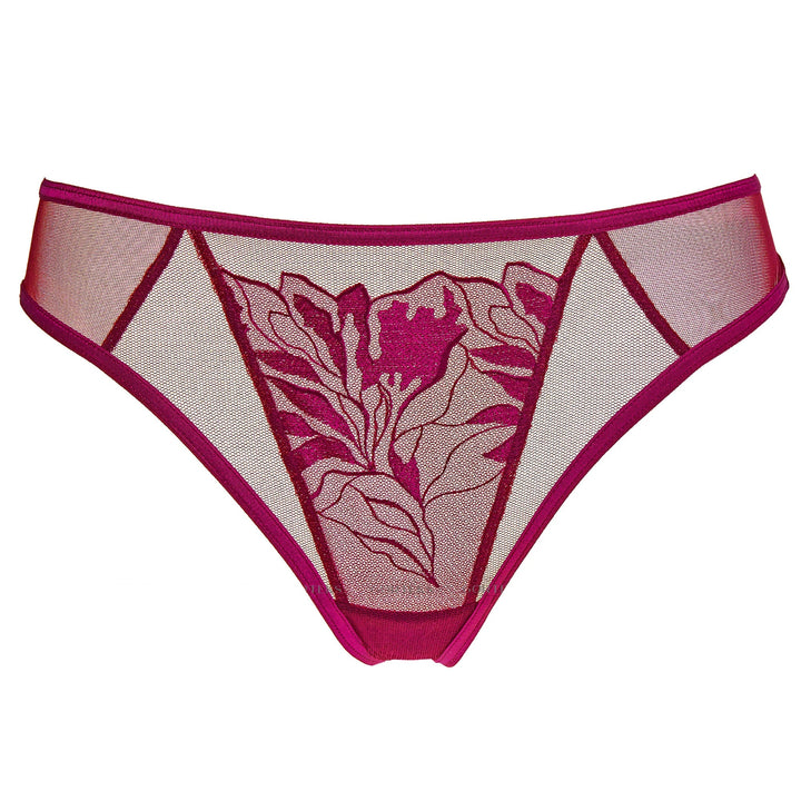 Sheer Mesh Thong Panty Gorteks Coco Burgundy-2