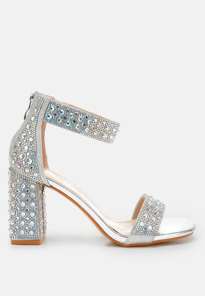 Cady Rhinestones And Sequins Block Sandals-0