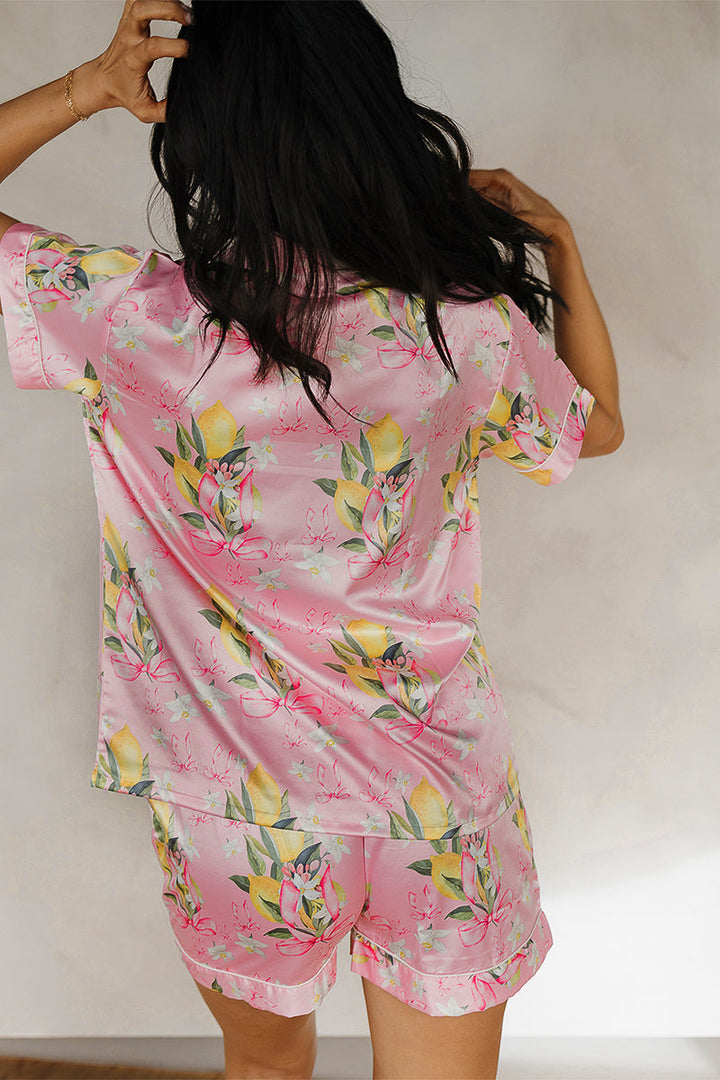 Citrine Coquette Satin Pajamas-2