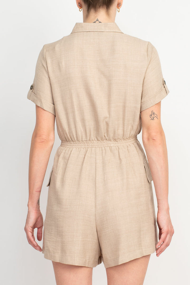 Emma & Michele Shirt Collar Romper-2