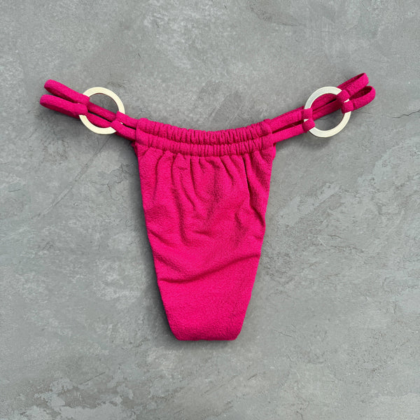 Seashore Textured Pink Riot Kayla Bikini Bottom-0