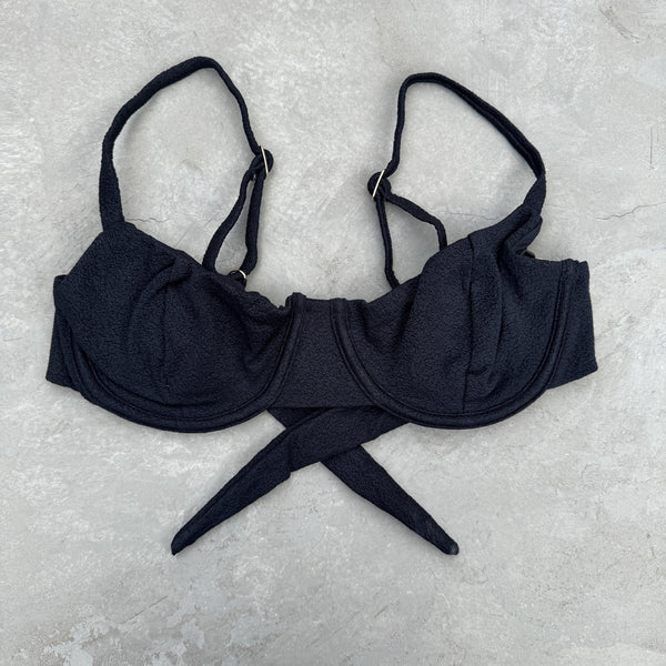 Seashore Textured Black Lindy Bikini Top-0
