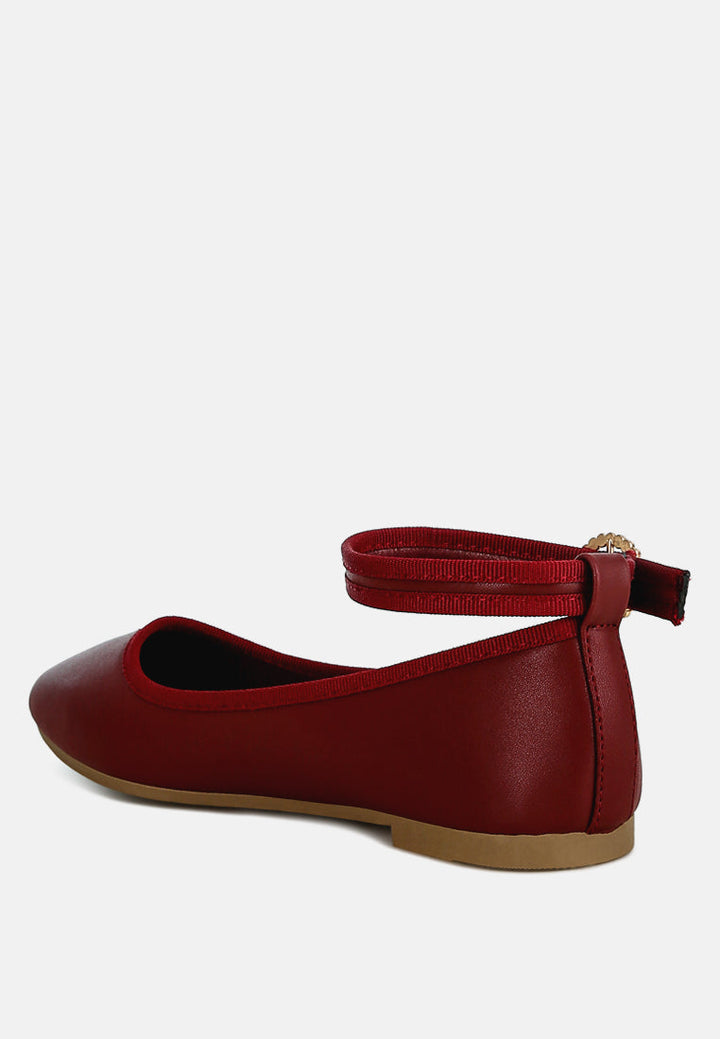 Danseur Ankle Strap Detail Ballet Flats-3
