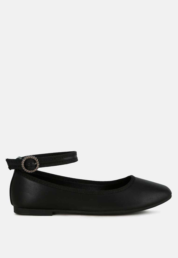 Danseur Ankle Strap Detail Ballet Flats-5