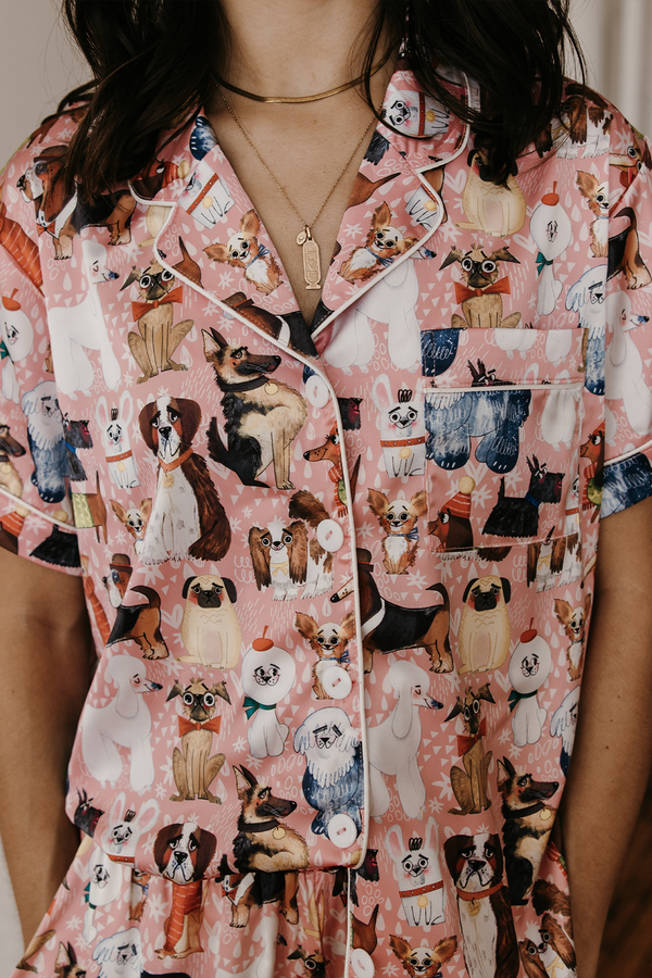 Must Love Dogs Satin Pajamas-0