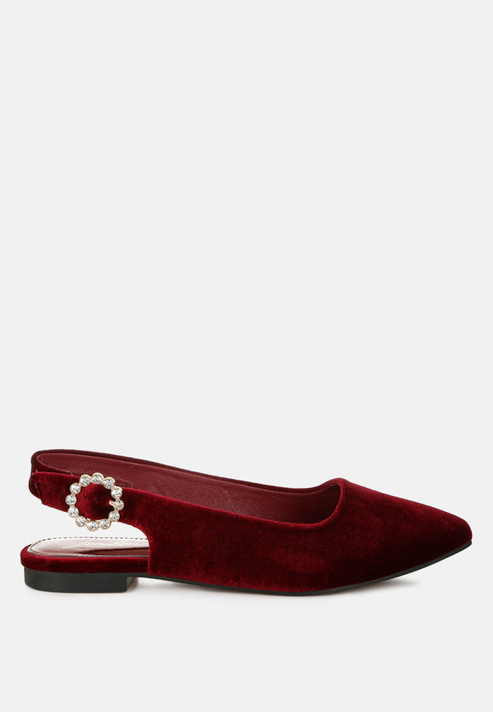 Dolan Velvet Slingback Flat Sandals-6